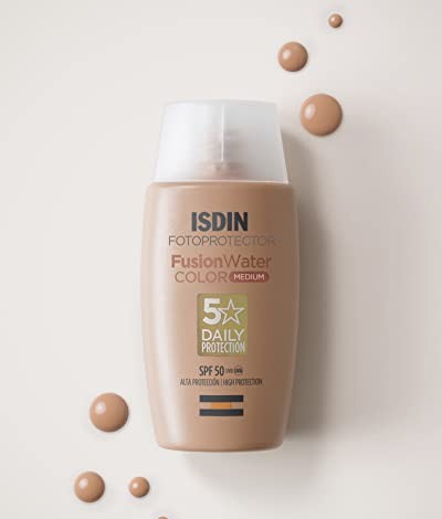 ضد آفتاب رنگی فیوژن واتر SPF 50 حجم ۵۰ میلی‌لیترایزدین مناسب پوست چرب